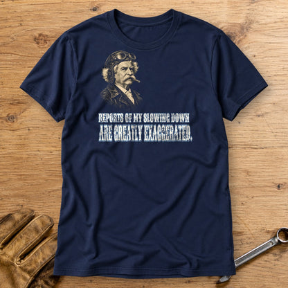 Mark Twain Not Slowing Down T-Shirt - Navy - bench