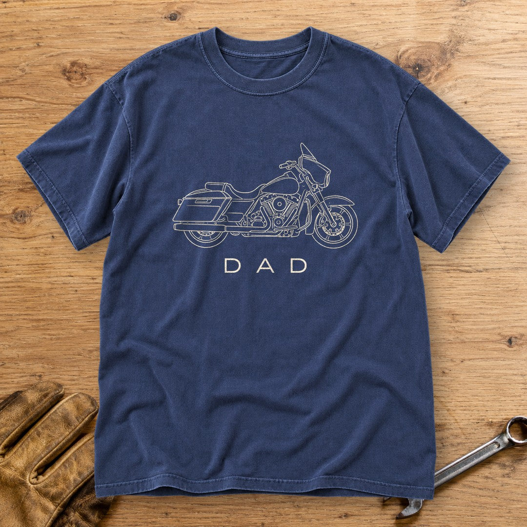 Biker Dad Premium T-Shirt - Navy - bench