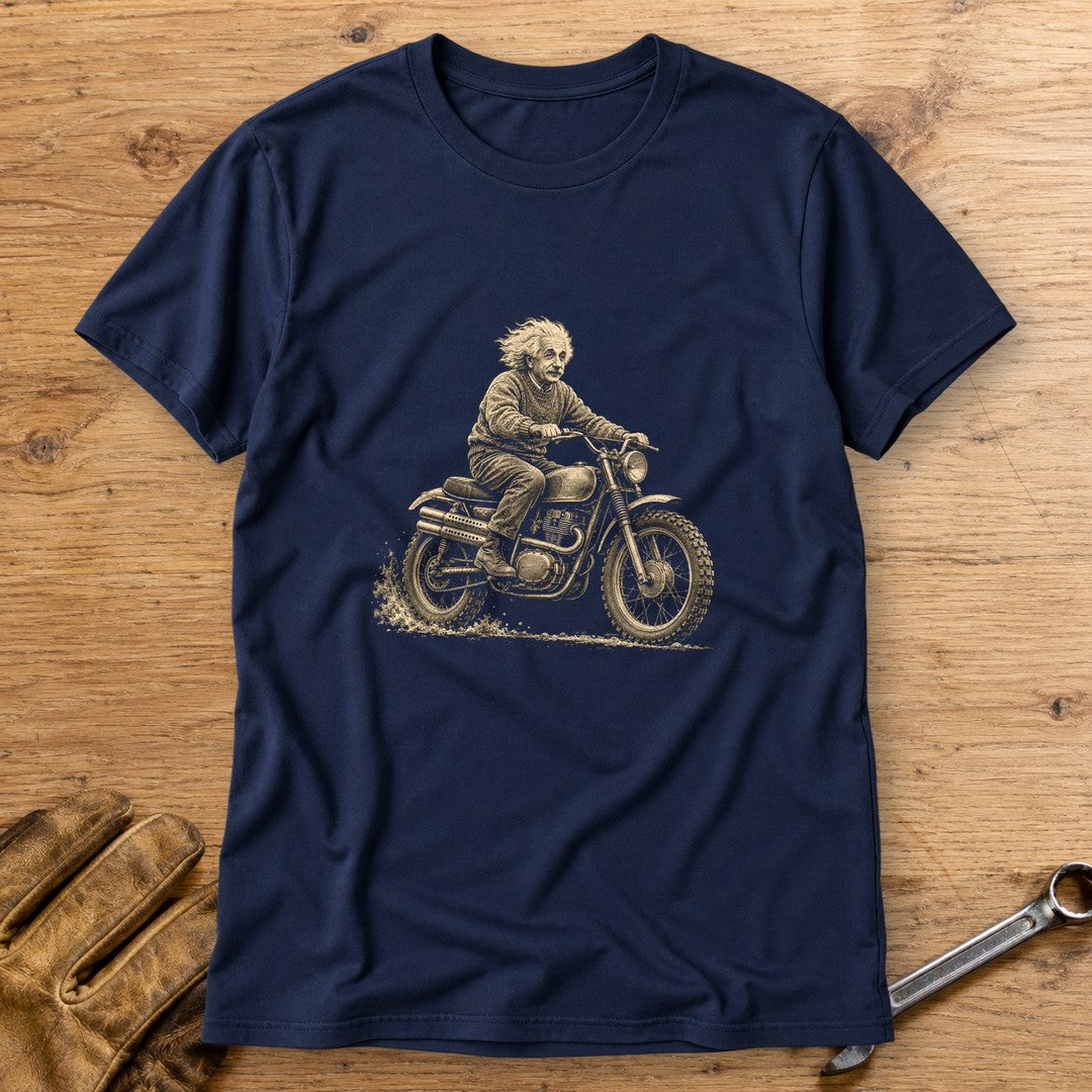 Albert Einstein Scrambler T-Shirt - Navy - bench