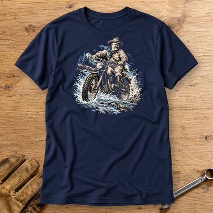 Theodore Roosevelt River Crossing T-Shirt - Navy - bench