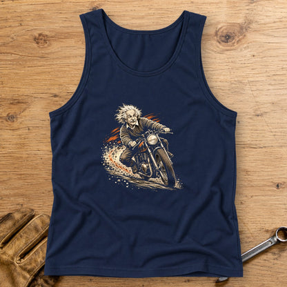Albert Einstein Gravel Run Tank Top - Navy - bench
