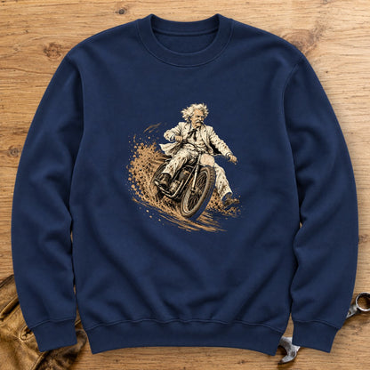 Mark Twain Dirt Track Crewneck Sweatshirt - Navy - bench