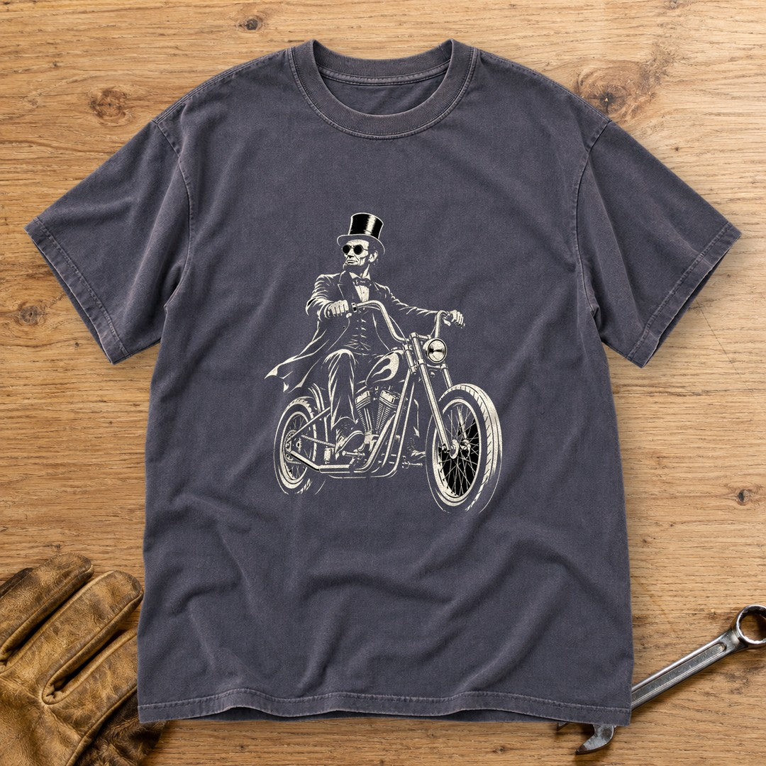 Abraham Lincoln Chopper Shades Premium T-Shirt - Navy - bench