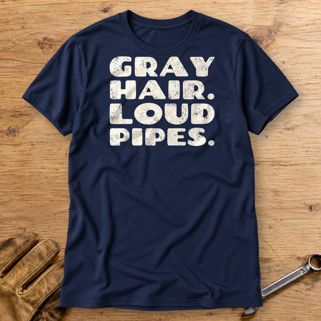 Gray Hair Loud Pipes T-Shirt - Navy - bench