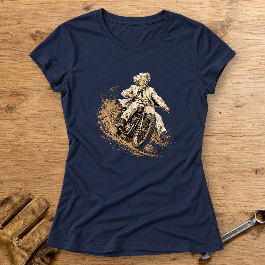 Mark Twain Dirt Track Women's T-Shirt - Navy - bench