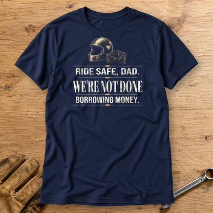 Ride Safe Dad T-Shirt - Navy - bench