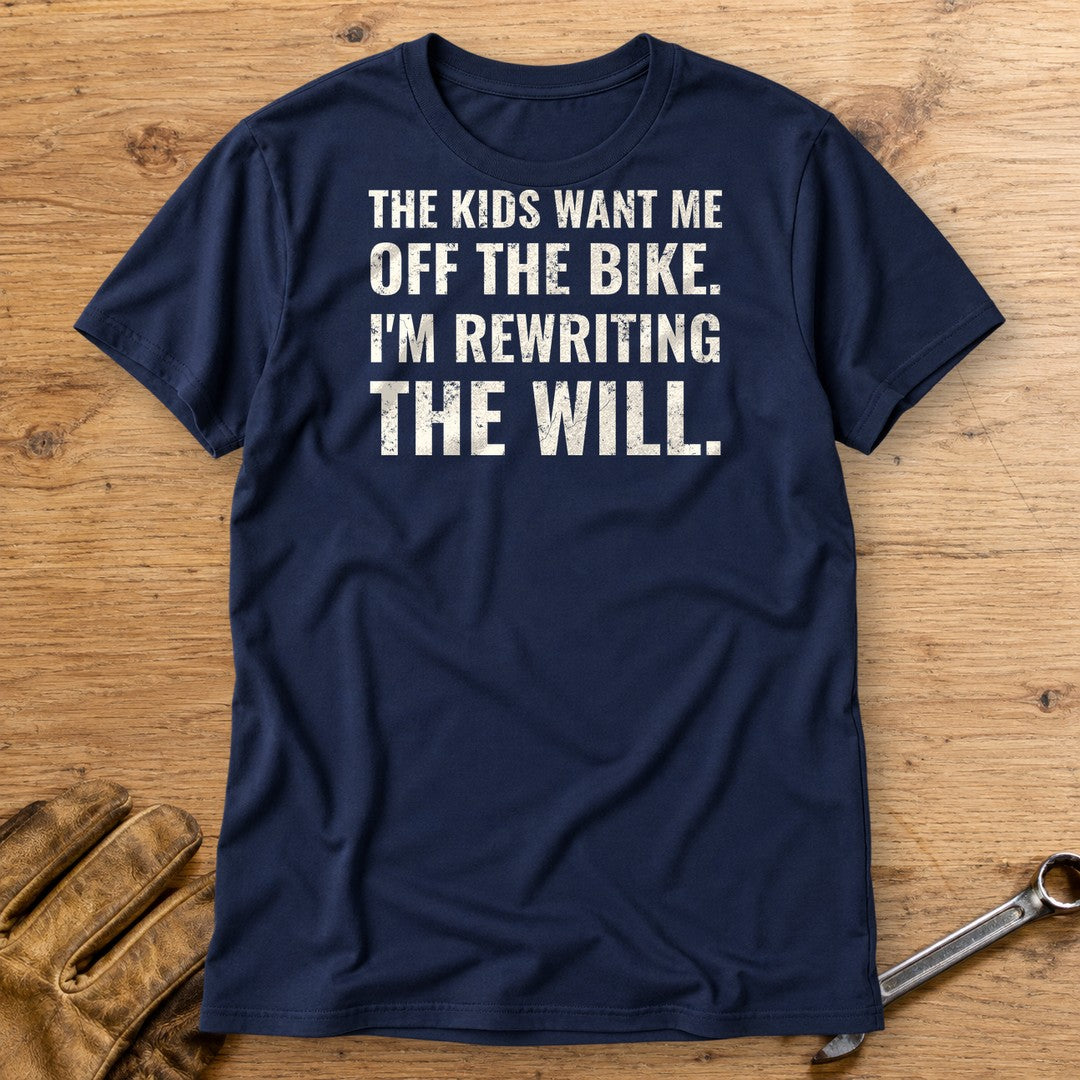 Rewriting The Will T-Shirt - Navy - bench