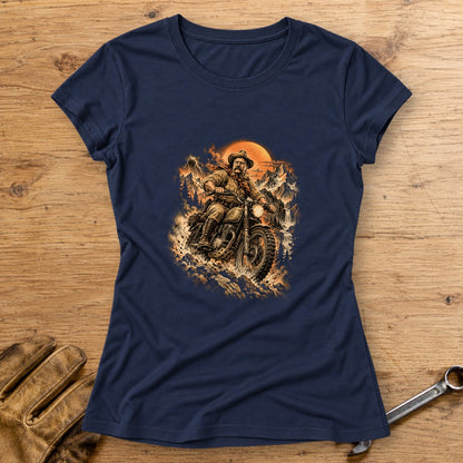 Theodore Roosevelt Mountain Trail Women's T-Shirt - Navy - bench
