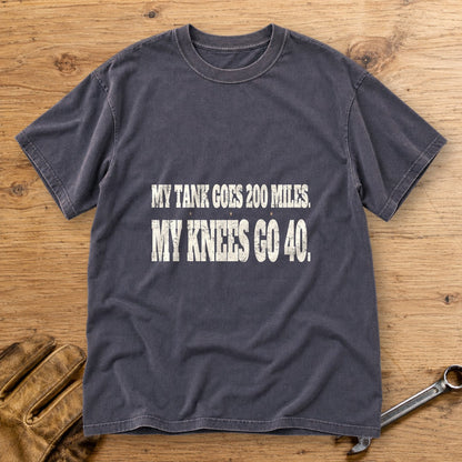 Knees Go Forty Premium T-Shirt - Navy - bench
