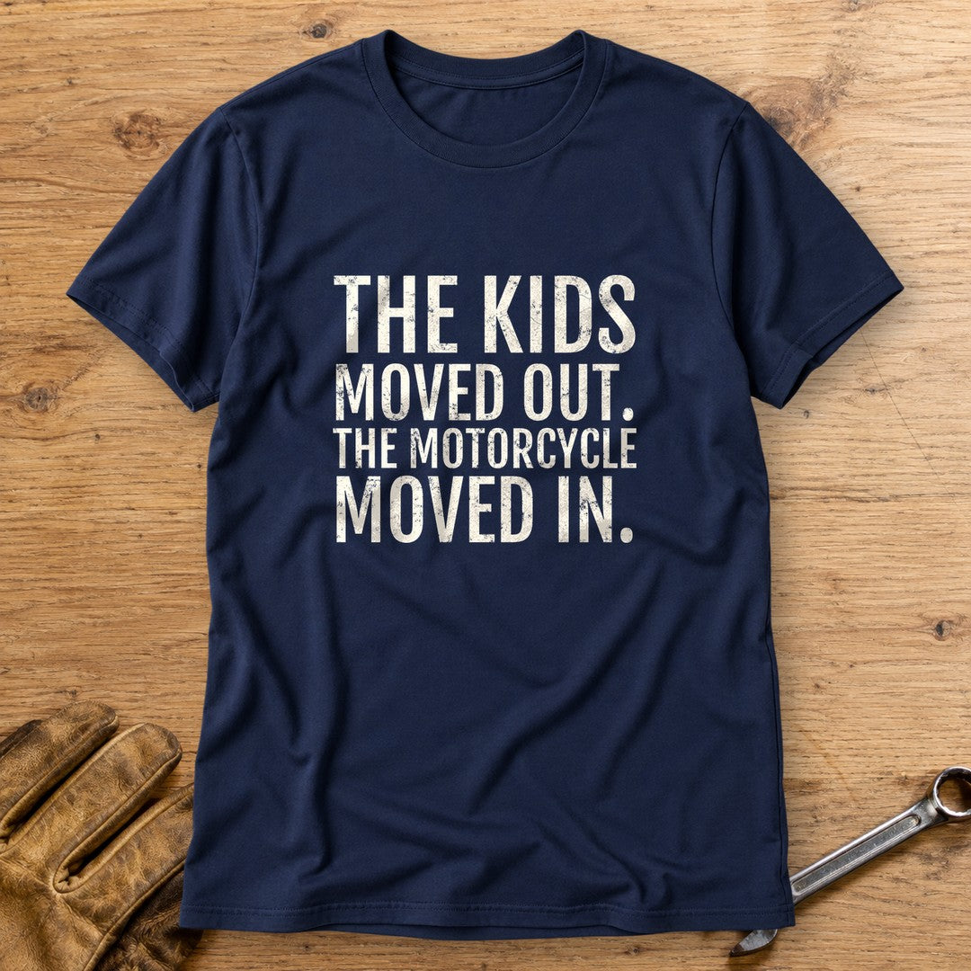 Kids Moved Out T-Shirt - Navy - bench