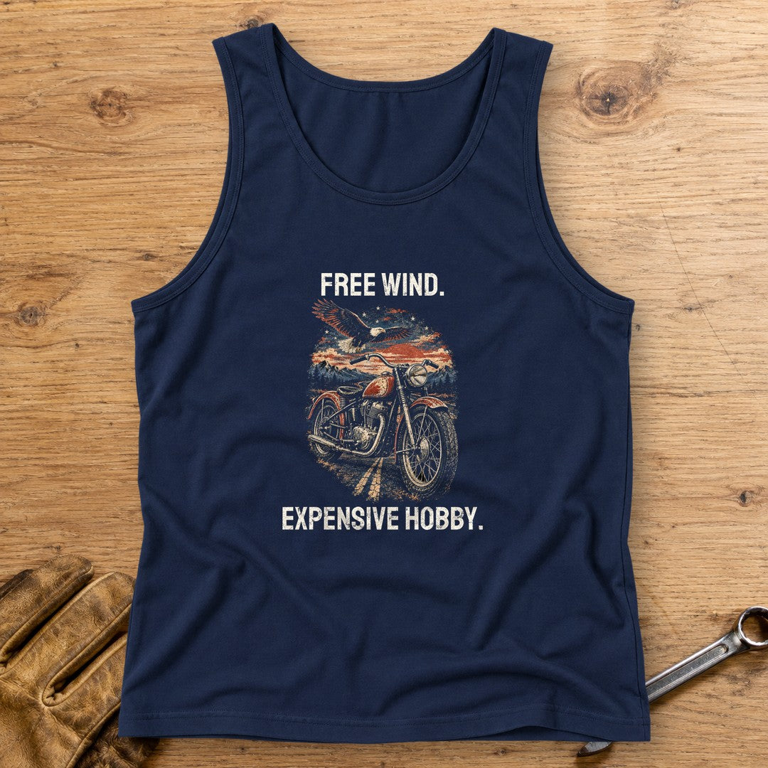 Expensive Hobby Tank Top - Navy - bench