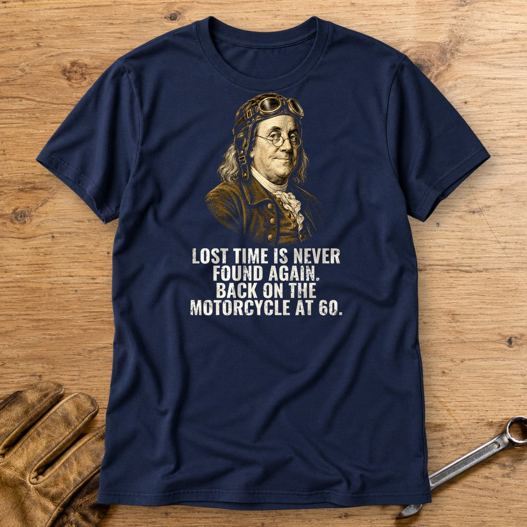Benjamin Franklin Back On At 60 T-Shirt - Navy - bench