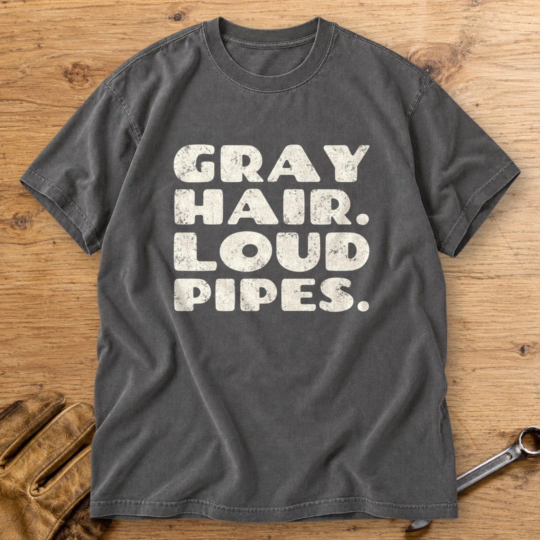 Gray Hair Loud Pipes Premium T-Shirt - Pepper - bench