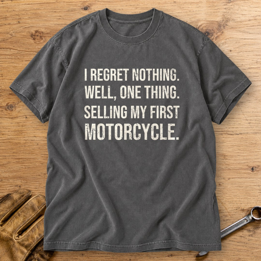 First Motorcycle Regret Premium T-Shirt - Pepper - bench