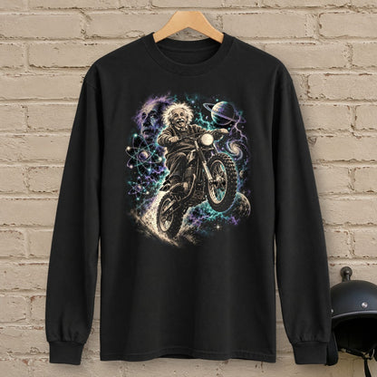 Albert Einstein Space Scrambler Long Sleeve T-Shirt - Black - brick