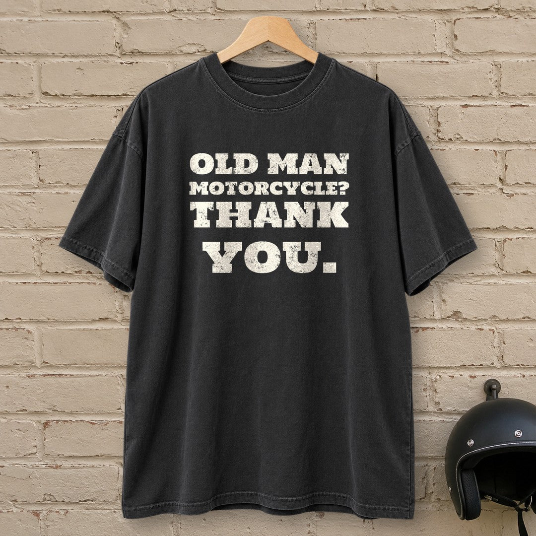 Old Man Motorcycle Premium T-Shirt - Black - brick