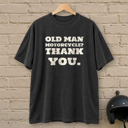 Old Man Motorcycle Premium T-Shirt - Black - brick
