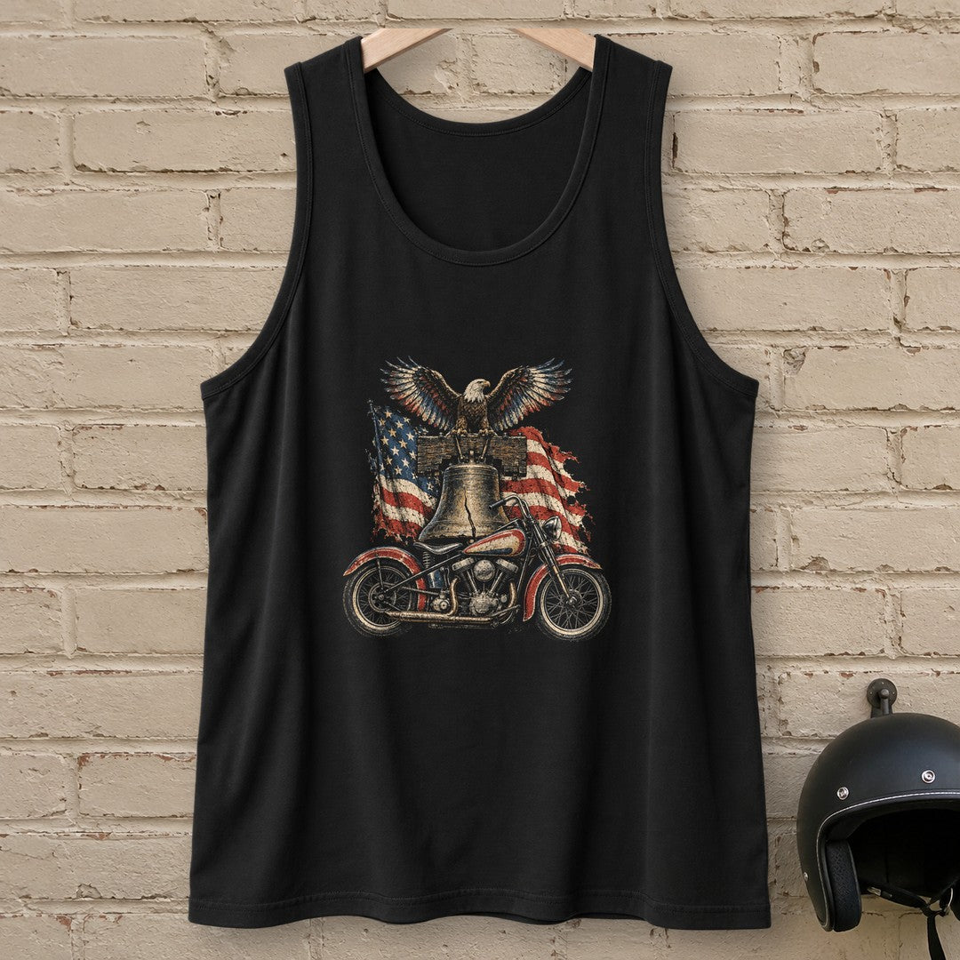 Liberty Bell Ride Tank Top - Black - brick