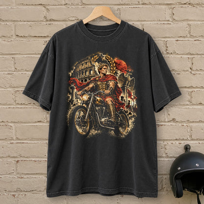 Julius Caesar Rides Rome Premium T-Shirt - Black - brick