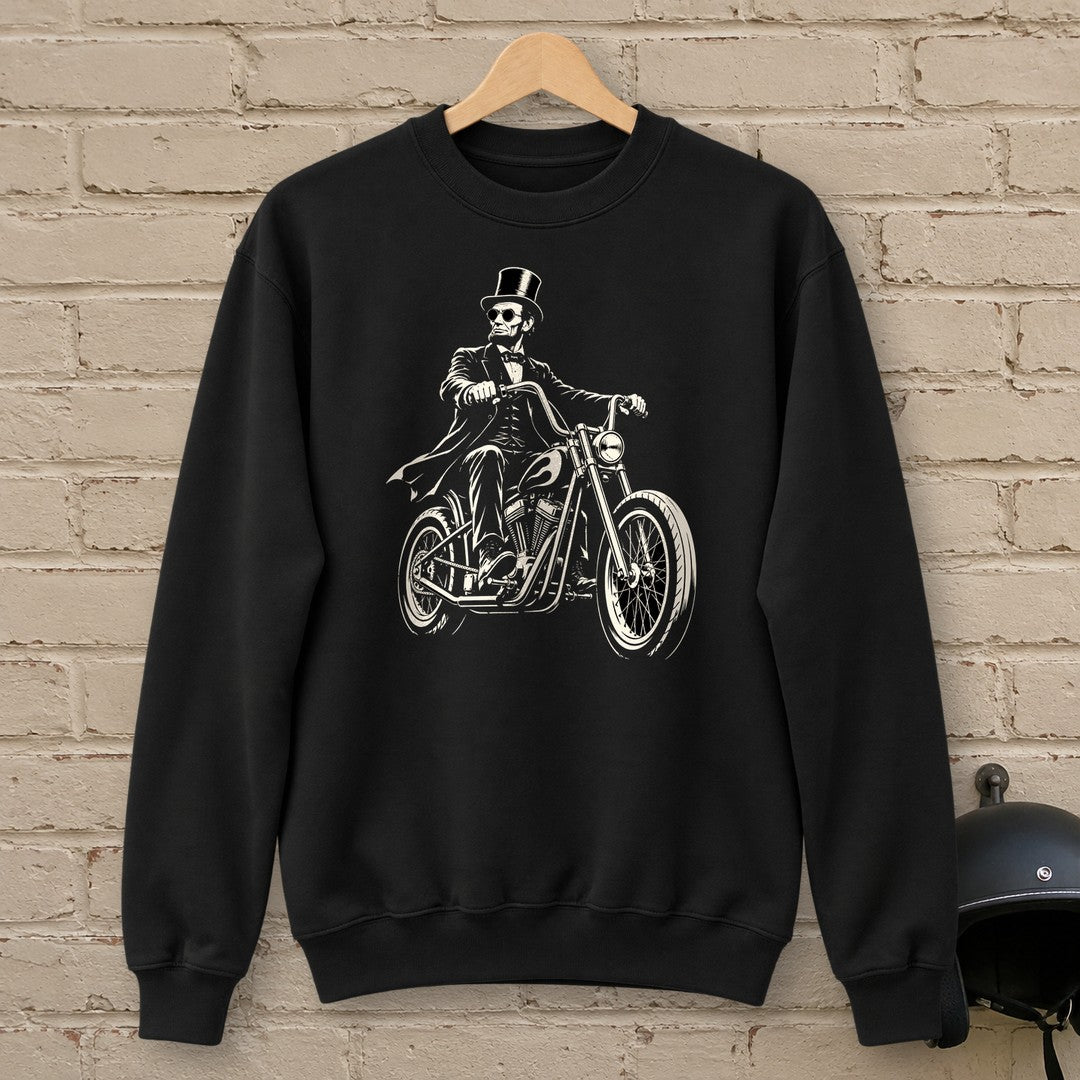 Abraham Lincoln Chopper Shades Crewneck Sweatshirt - Black - brick