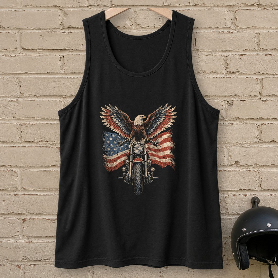 Eagle on the Handlebars Tank Top - Black - brick