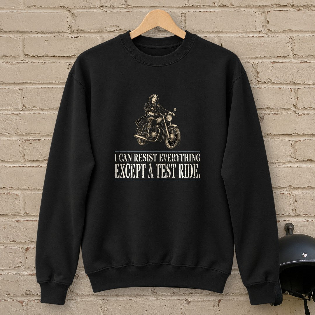 Oscar Wilde Except a Test Ride Crewneck Sweatshirt - Black - brick