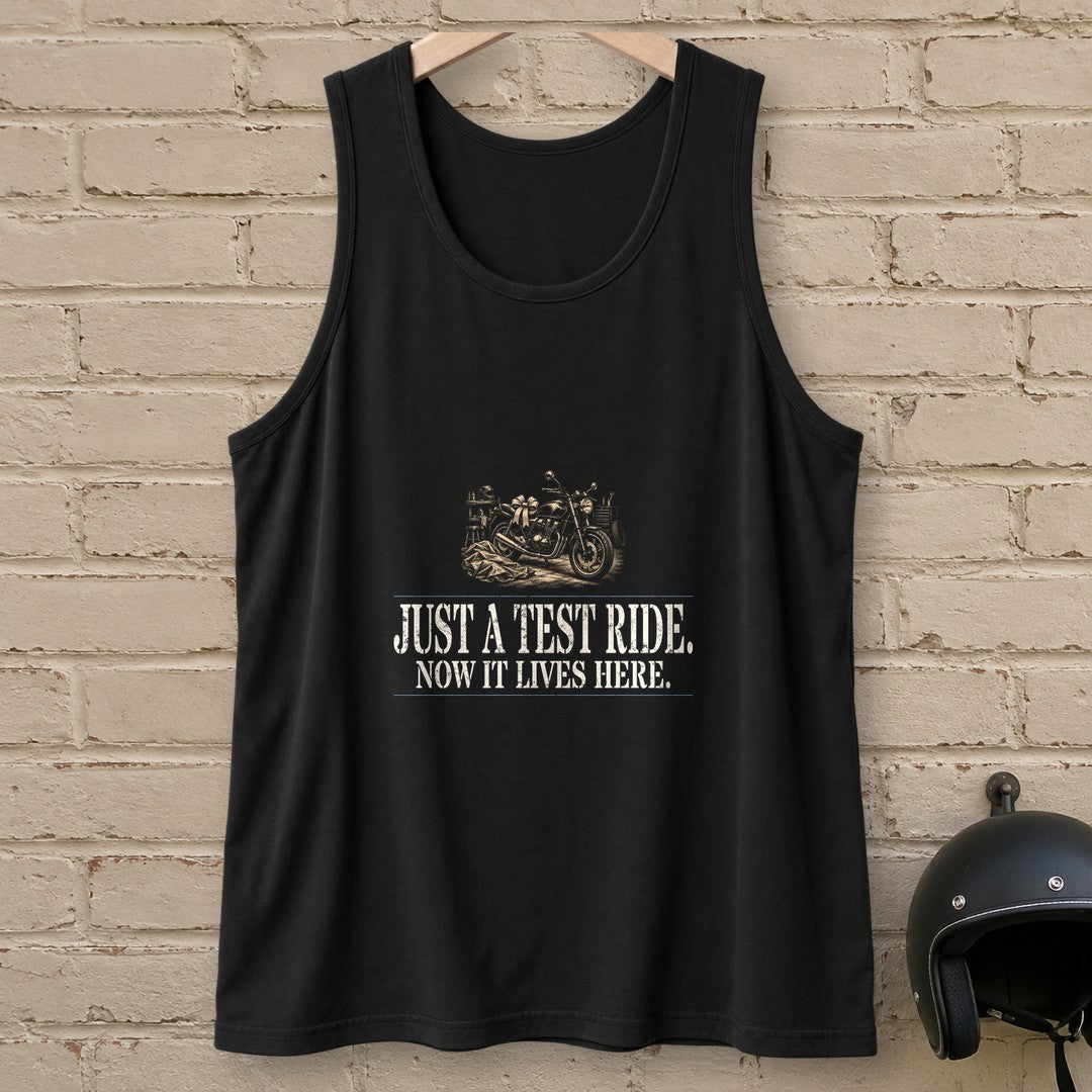 Just A Test Ride Tank Top - Black - brick