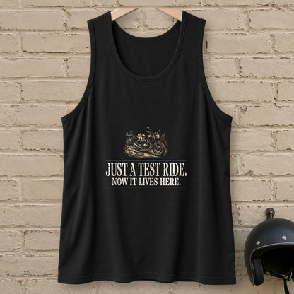 Just A Test Ride Tank Top - Black - brick