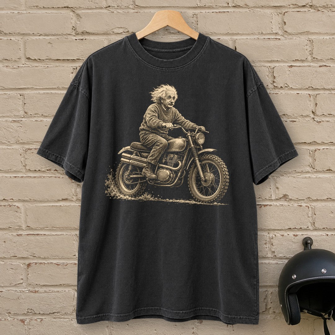 Albert Einstein Scrambler Premium T-Shirt - Black - brick