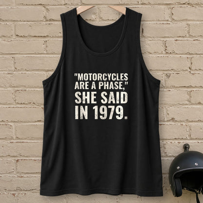 Motorcycles Are A Phase Tank Top - Black - brick