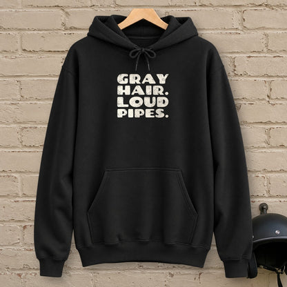 Gray Hair Loud Pipes Hoodie - Black - brick