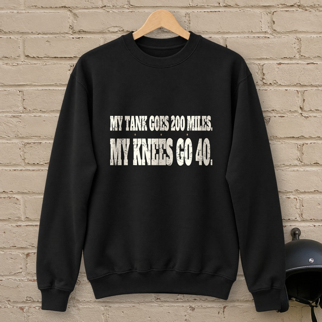 Knees Go Forty Crewneck Sweatshirt - Black - brick