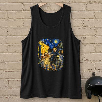 Vincent van Gogh Night Cafe Tank Top - Black - brick