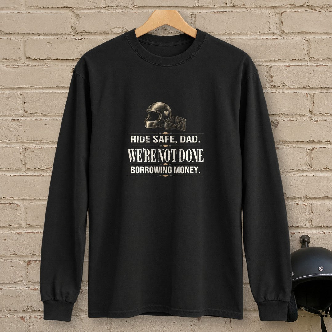 Ride Safe Dad Long Sleeve T-Shirt - Black - brick