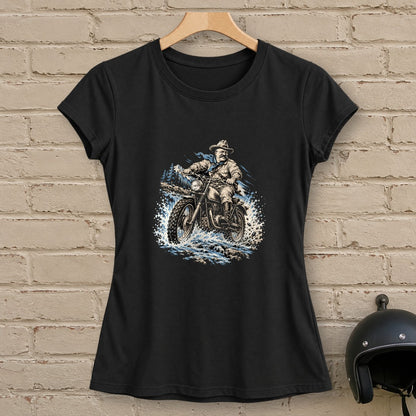 Theodore Roosevelt River Crossing Women's T-Shirt - Black - brick