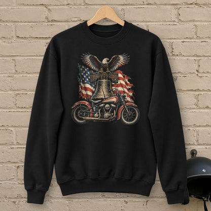 Liberty Bell Ride Crewneck Sweatshirt - Black - brick