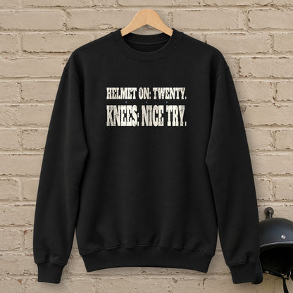 Helmet On Twenty Crewneck Sweatshirt - Black - brick