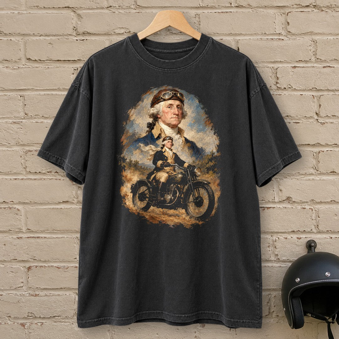 George Washington Goggles Portrait Premium T-Shirt - Black - brick
