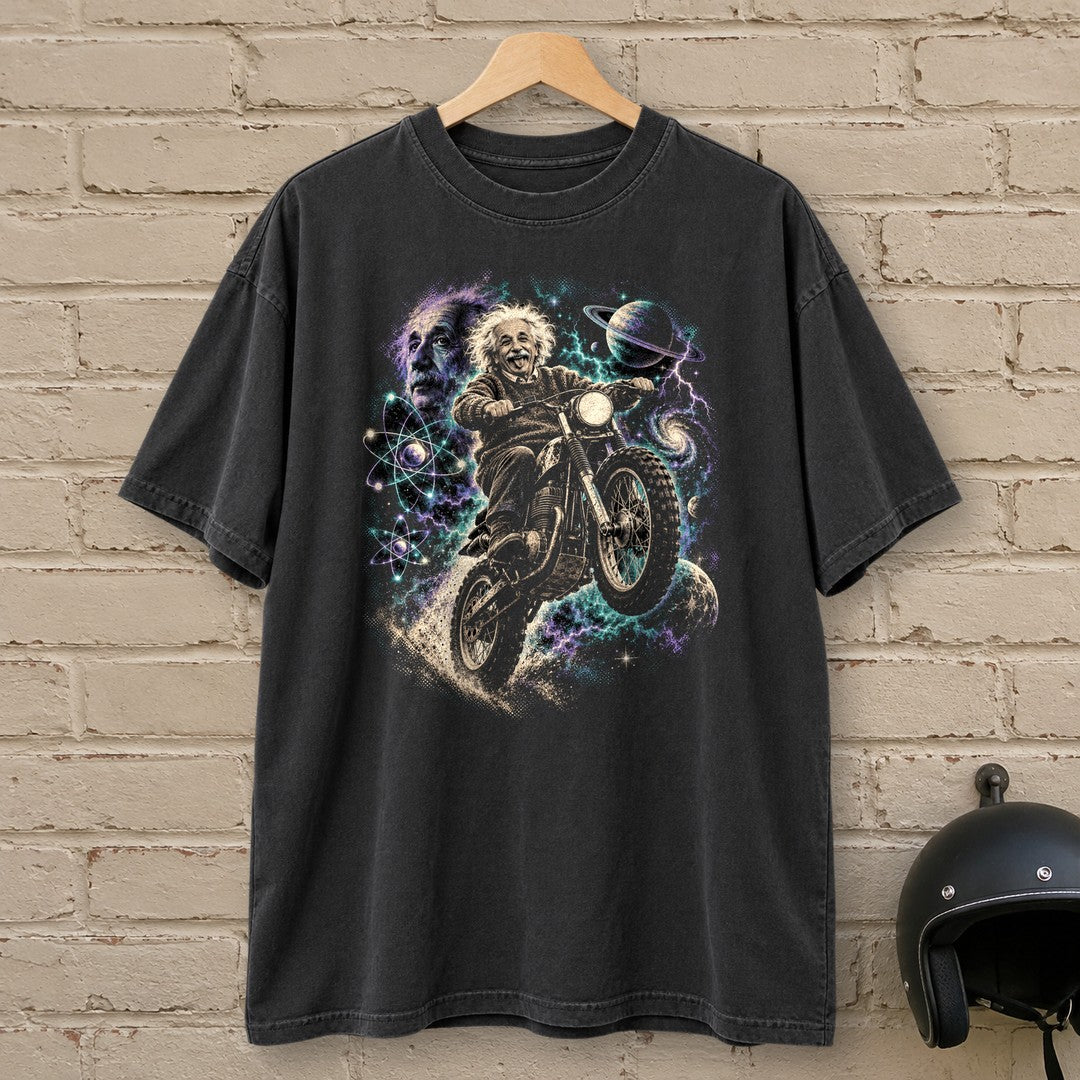 Albert Einstein Space Scrambler Premium T-Shirt - Black - brick