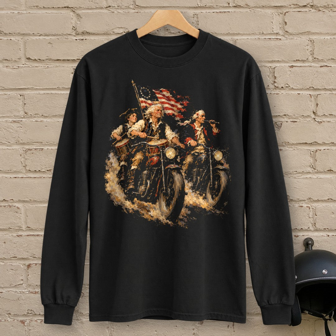 Fife And Drum Riders Long Sleeve T-Shirt - Black - brick