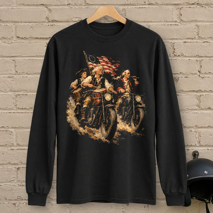 Fife And Drum Riders Long Sleeve T-Shirt - Black - brick