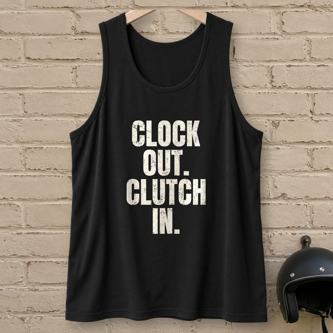 Clock Out Clutch In Tank Top - Black - brick