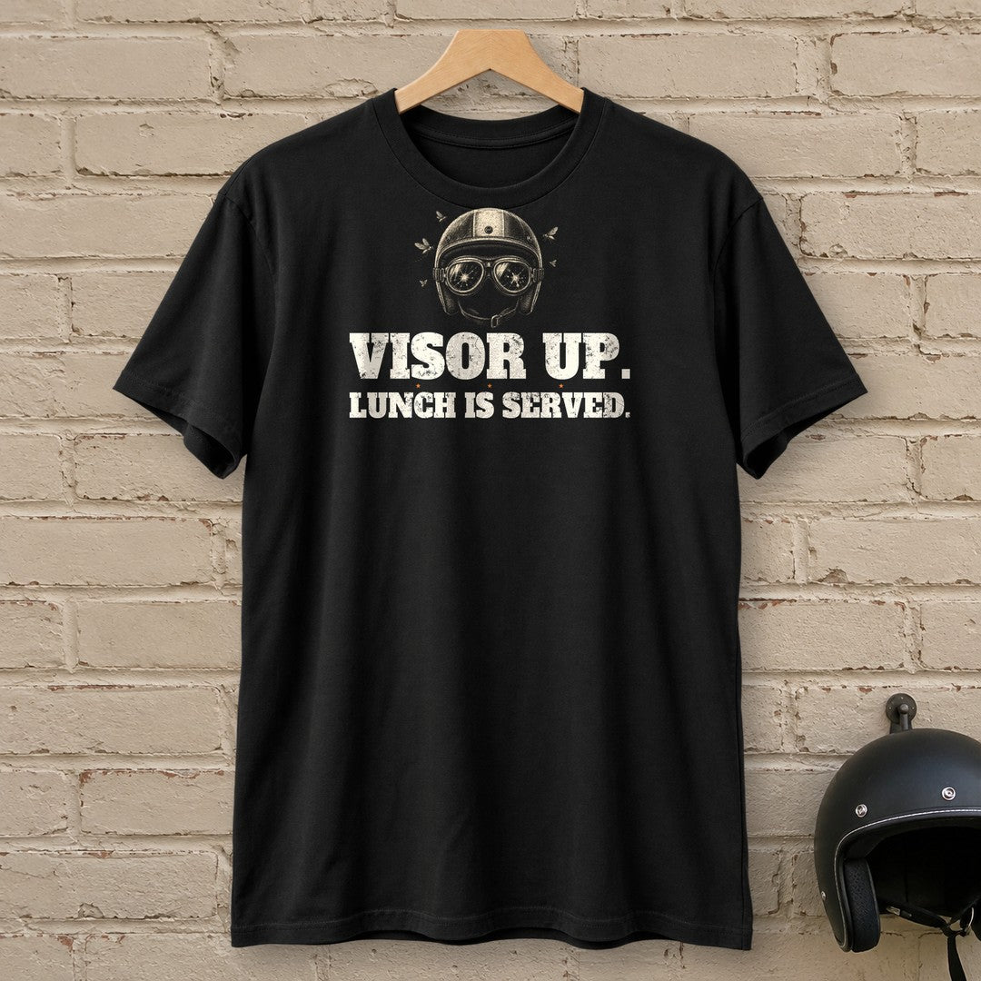 Visor Up Lunch T-Shirt - Black - brick