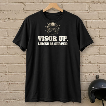 Visor Up Lunch T-Shirt - Black - brick