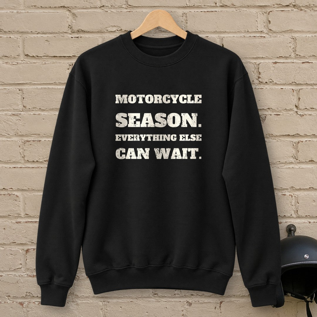 Motorcycle Season Crewneck Sweatshirt - Black - brick