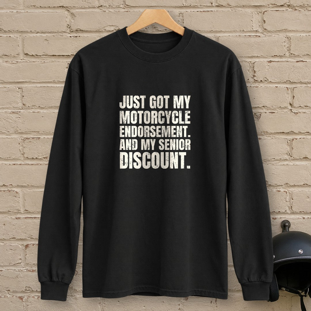 Senior Discount Rider Long Sleeve T-Shirt - Black - brick