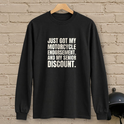 Senior Discount Rider Long Sleeve T-Shirt - Black - brick