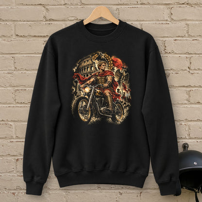Julius Caesar Rides Rome Crewneck Sweatshirt - Black - brick