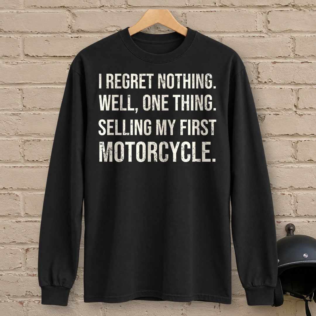 First Motorcycle Regret Long Sleeve T-Shirt - Black - brick
