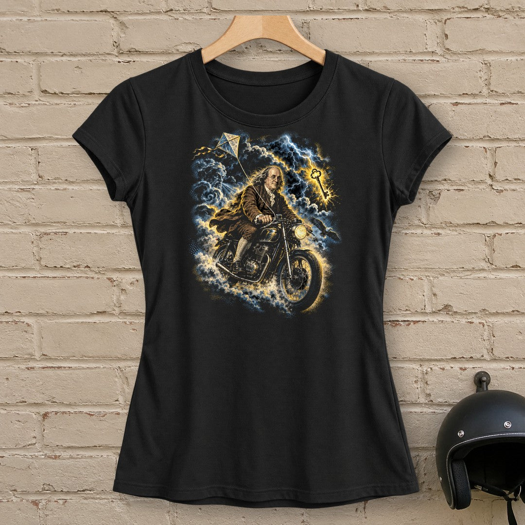 Benjamin Franklin Storm Rider Women's T-Shirt - Black - brick